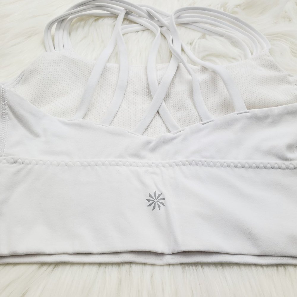 NWT Athleta White Hyper Focused Longline Bra - Picture 6 of 7
